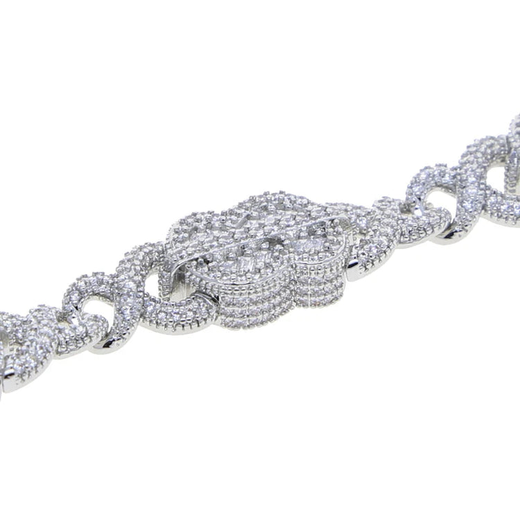 Set Gioielli Hip Hop da Uomo/Ragazzo Iced Out Bling 2026 Nuovo Design: Collana e Bracciale con Catena Cuban Link a Moneta Infinita/Dollaro platinumshop