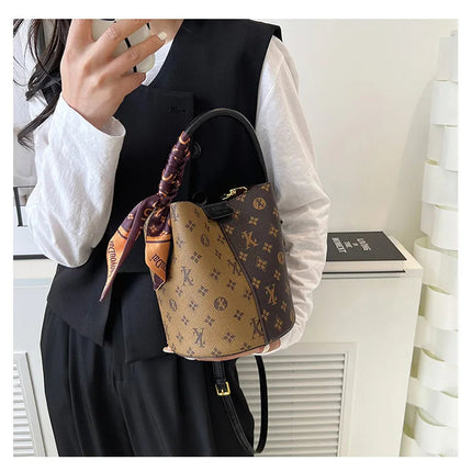 Advanced fashion bag for women 2025 new casual women's bag, large capacity bucket bag, shoulder bag, diagonal cross bag PlatiNum