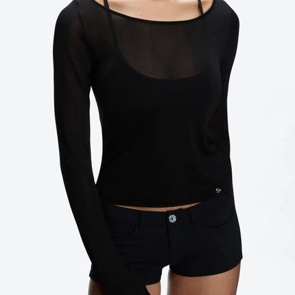 Tank Summer Women's Black Ultra-Short Shorts, Low-Waist Tight-Fitting Hot Pants, Suitable for All Kinds of Basic Styles with Camisoles and Short Sleeves PlatiNum
