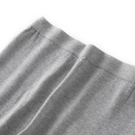 100% Wool Pants Women's Autumn and Winter Knitted Leggings Solid Color Warm Solid Color Wool Leggings Women's Clothes PlatiNum