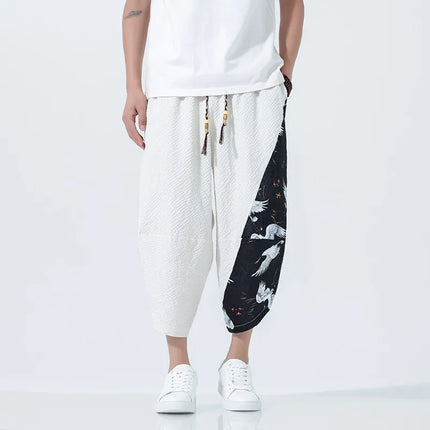 Pantaloncini estivi da uomo stile giapponese retrò comodi pantaloni da spiaggia traspiranti da uomo cintura elastica pantaloni casual Harun larghi e sottili