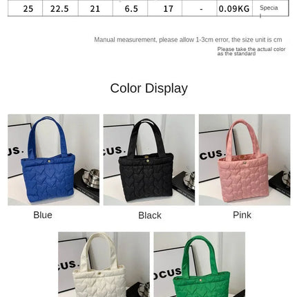 Puffer Shoulder Bag for Women Soft Down Cotton Padded Tote Handbag Purse Quilted Cross Body Bag Solid Color Bubbles Cloud Bag PlatiNum
