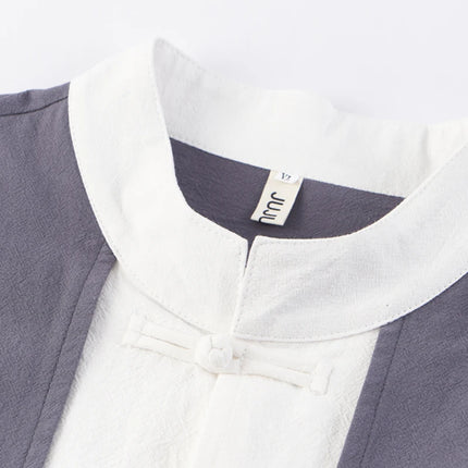 Camicie da uomo tradizionali Camicie da uomo in cotone e lino retrò stile cinese Camicette casual da uomo Kung Fu Tai Chi Tang da meditazione Zen