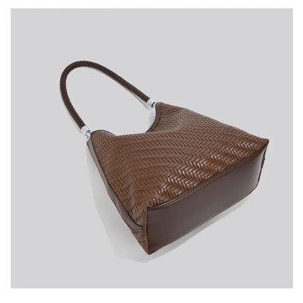 CEEKAY 2026 New Woven Hobo Bag, Retro Herringbone Texture Shoulder Bag with Woven Handle, Casual Women's Tote Bag