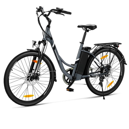 Bicicletta Elettrica Urbana Foride B1, Motore 250W, Coppia 45Nm, Batteria 36V 15.6Ah, Autonomia 90km, 5 Livelli di Assistenza, Modalità Camminata 6km/h