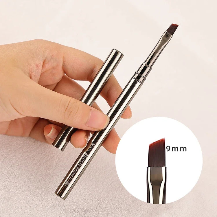 1/12Pcs Simple Nail Enhancement Brush Metal Handle Painting Drawing Flower Pen Edge Hook Uv Gel Nail Brush Nail Art Tools New