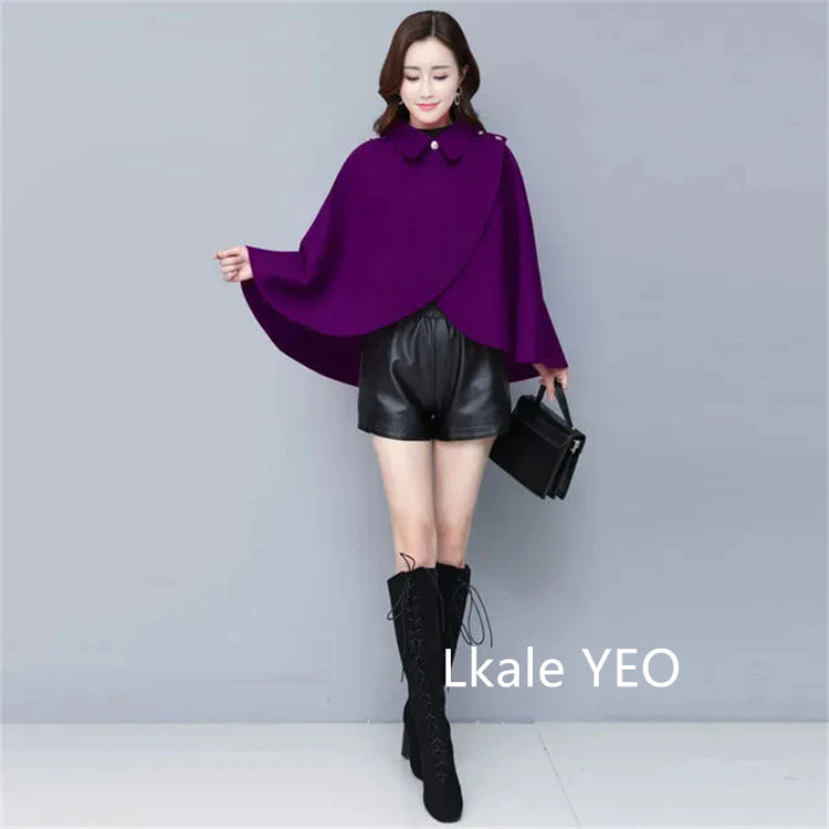 Women's Woolen Shaw Coat 2025 Autumn Winter Korean Version Short Ladies Jacket Temperament Elegant Femme Woolen Outerwear