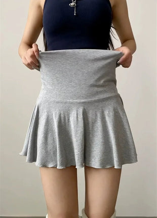 Minigonne Arricciate alla Moda con Vita Alta, Gonne Sportive Slim da Yoga per Donne, Abbigliamento Femminile Estivo Y2K Casual Anti-Esposizione