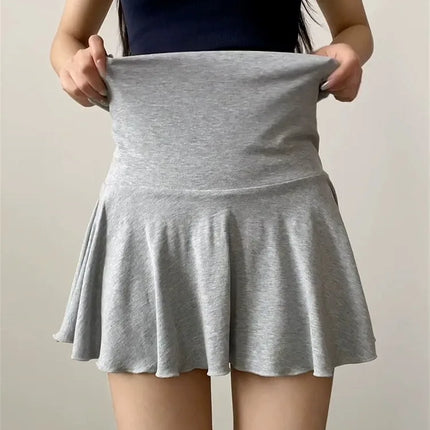 Minigonne Arricciate alla Moda con Vita Alta, Gonne Sportive Slim da Yoga per Donne, Abbigliamento Femminile Estivo Y2K Casual Anti-Esposizione