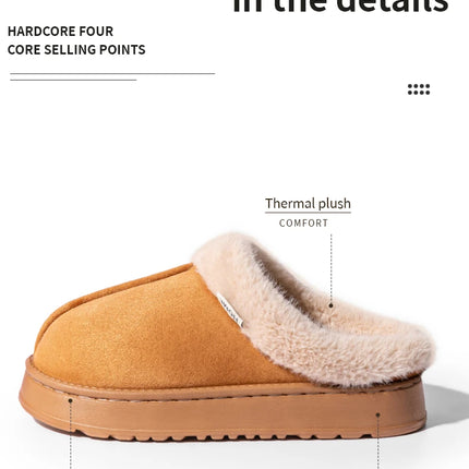 Women Fluffy Slippers for Autumn Winter Indoor EVA Thick Sole Anti-Slip Warm Unisex House Shoes