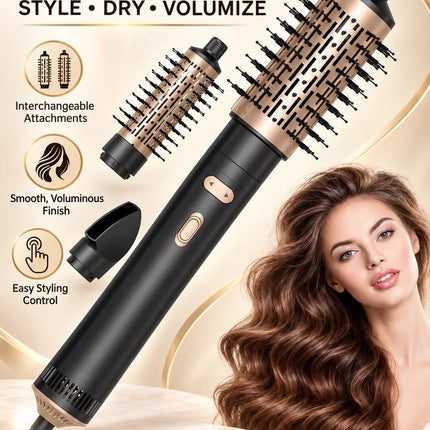 3 in Hair Dryer Brush Rotating Blow Dryer Brush Hot Air Styler Electric Hairdryer Hot Air Spin Brush Set Curling Iron Comb