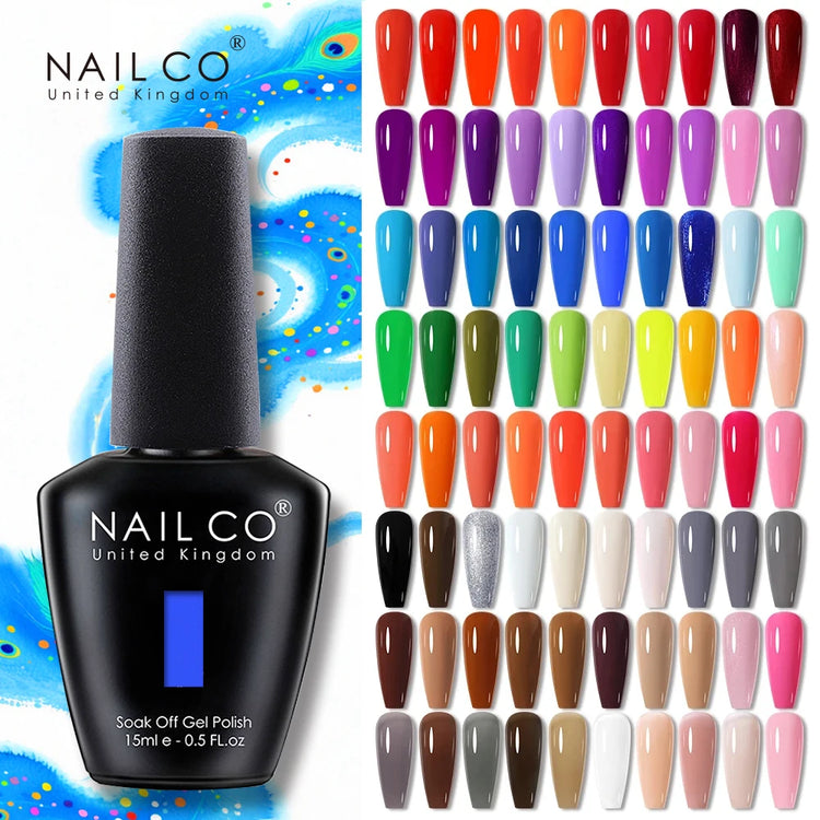 NAILCO 15ml Green Blue Series UV Nail Gel Polish Blue Colors UV&LED Gel Varnish Red Soak Off Semi Permanent LED Nail Gel Varnish