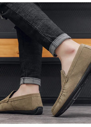 STRONGSHEN scarpe da uomo Casual Luxury Brand Slip on mocassini vuoti in pelle scamosciata mocassini da uomo estate traspirante scarpe da guida da uomo italiane