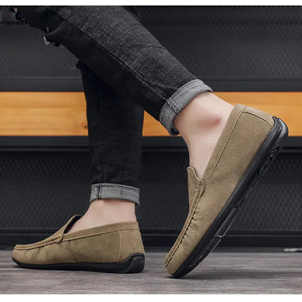 STRONGSHEN scarpe da uomo Casual Luxury Brand Slip on mocassini vuoti in pelle scamosciata mocassini da uomo estate traspirante scarpe da guida da uomo italiane
