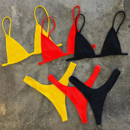 2 pezzi/set bikini da donna sexy set costumi da bagno da donna con cinturino per spaghetti senza fili ad asciugatura rapida platinumshop