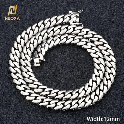 ESKEEM All'ingrosso 10/12/15/22mm 14K/18K Placcato Oro Pesante Miami Collana a Catena a Maglia Cubana per Gli Uomini Hip Hop Gioielli Catene Cubane