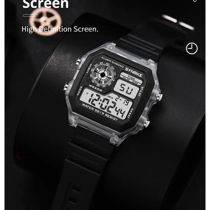 SYNOKE Digital Watches uomo sport luminoso multifunzione impermeabile orologio da polso da donna all'aperto e in esecuzione studente sette luci platinumshop
