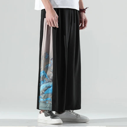 Nuovi pantaloni da uomo e da donna Chinoiserie moda giapponese pantaloni sportivi da uomo larghi di grandi dimensioni abbinati a pantaloni larghi di grandi dimensioni