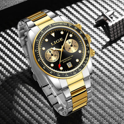 LIGE Nuovi orologi da uomo Orologi da polso al quarzo da uomo di lusso delle migliori marche Cronografo sportivo impermeabile e luminoso Relogio Masculino+BOX platinumshop