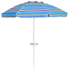 Ombrellone da spiaggia da 200 cm, con portabevande, ombrellone da giardino, antivento, UPF 50+, 30 °   Protezione solare pieghevole con punta a terra