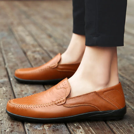 Scarpe Casual in Pelle da Uomo, Sneakers Estive di Lusso in Vera Pelle, Mocassini Italiani Traspiranti Slip-on