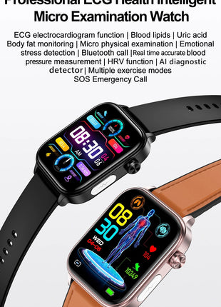2025 Nuovo AI Diagnosi Lipidi nel sangue Acido urico Test di composizione corporea Smart Watch per uomo ECG + PPG Chiamata Bluetooth Salute Smartwatch platinumshop