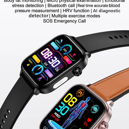 2025 Nuovo AI Diagnosi Lipidi nel sangue Acido urico Test di composizione corporea Smart Watch per uomo ECG + PPG Chiamata Bluetooth Salute Smartwatch platinumshop