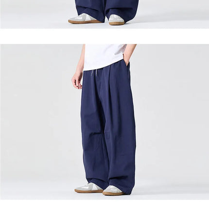 Pantaloni Casual da Uomo Primaverili in Offerta, a Vita Alta, Comodi, Stile Semplice, Tinta Unita, Vestibilità Larga, in Cotone, Gamba Dritta