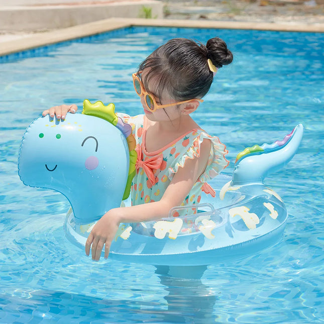Rooxin Inflatable Dinosaur Pool Ring Swimming Pool Floater Pool Circle Tube Float Seat