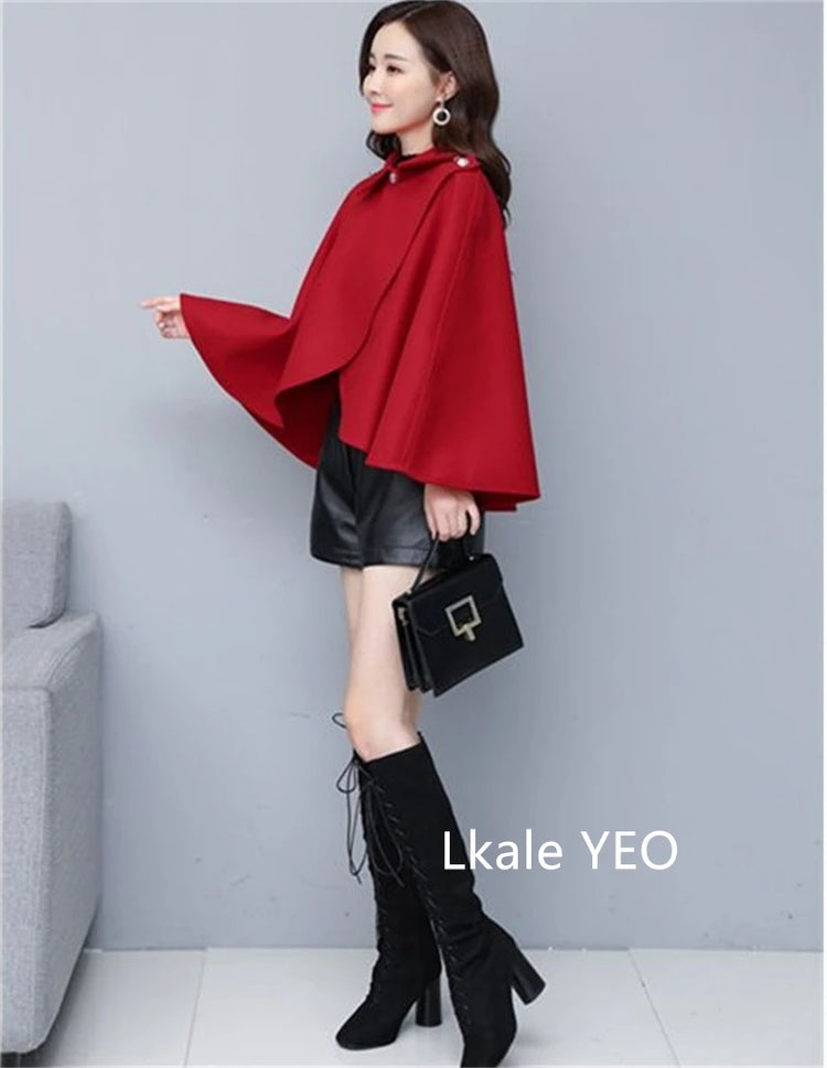 Women's Woolen Shaw Coat 2025 Autumn Winter Korean Version Short Ladies Jacket Temperament Elegant Femme Woolen Outerwear