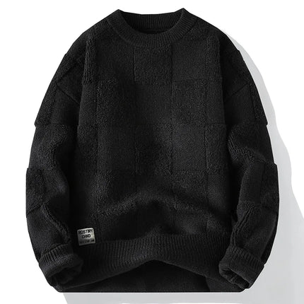 New Winter Men O-neck Knitted Pullovers Man Fleece WarmTurtlenecks Sweaters Man Casual Sweaters Quality Male Pullovers Size 4XL