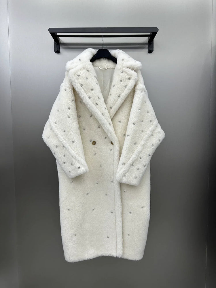 Max Teddy Coat 62% Alpaca 26% Wool 12% Silk Coat Winter Thicken Women's Coat