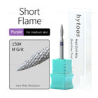 HYTOOS Small Flame Diamond Cut Pro Nail Drill Bits Chrome Russian Cuticle Bit for Nail Drill Dead Skin Cleaner Nail Prep Tool