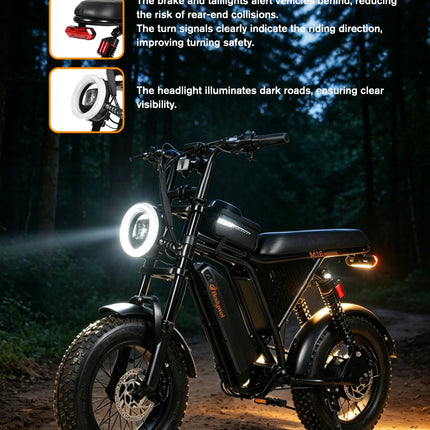 Bicicletta Elettrica Bodywel M16PRO con Pneumatici Larghi, E-bike a Lunga Autonomia 48V 15Ah, E-bicicletta All-Terrain 16"x4.0" per Adulti, Disponibile in Magazzino UE