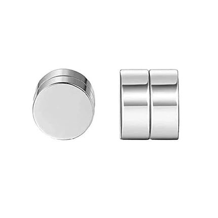 1 Pairs Crystal Strong Magnetic Ear Stud Clip Earrings for Men Women Punk Round Zircon Magnet Earrings Non Piercing Jewelry PlatiNum