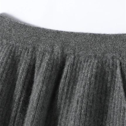 Yoyoselect 100% Cashmere Women's Skirts Autumn Winter Mid Calf Length Knitted Skirt Soft Versatile Quality OL Skirts Clothing PlatiNum