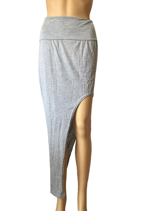 Gonne divise alla moda Gonne lunghe sexy da donna Gonna spaccata laterale aperta Gonna lunga a vita alta con spacco alto Nera