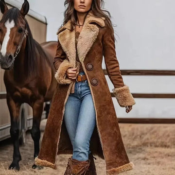 Women Winter Wool Coat Faux Fur Outerwear Vintage Fall Spring Jackets