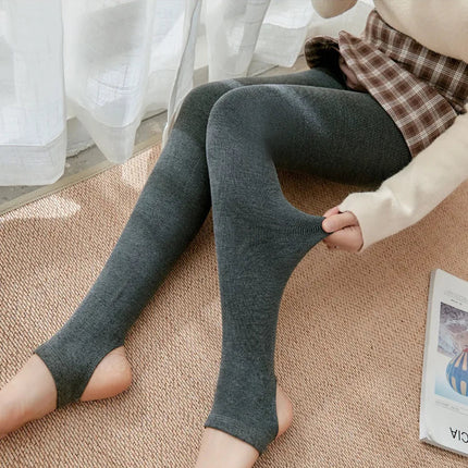 Women's Fall Winter Ribbed Vertical Stripe Thermal Leggings Fleece Thickened  Street Ready Seamless High Waist Thermal Pants PlatiNum