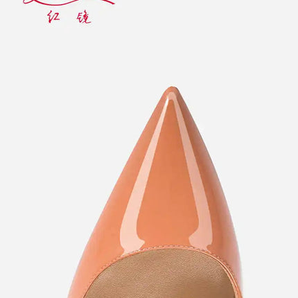 Tacchi da donna Colore nudo Tacco alto elegante da donna Scarpe nere di lusso donna 2025 Fondo rosso lucido Punta a punta Party Ladies Women platinumshop
