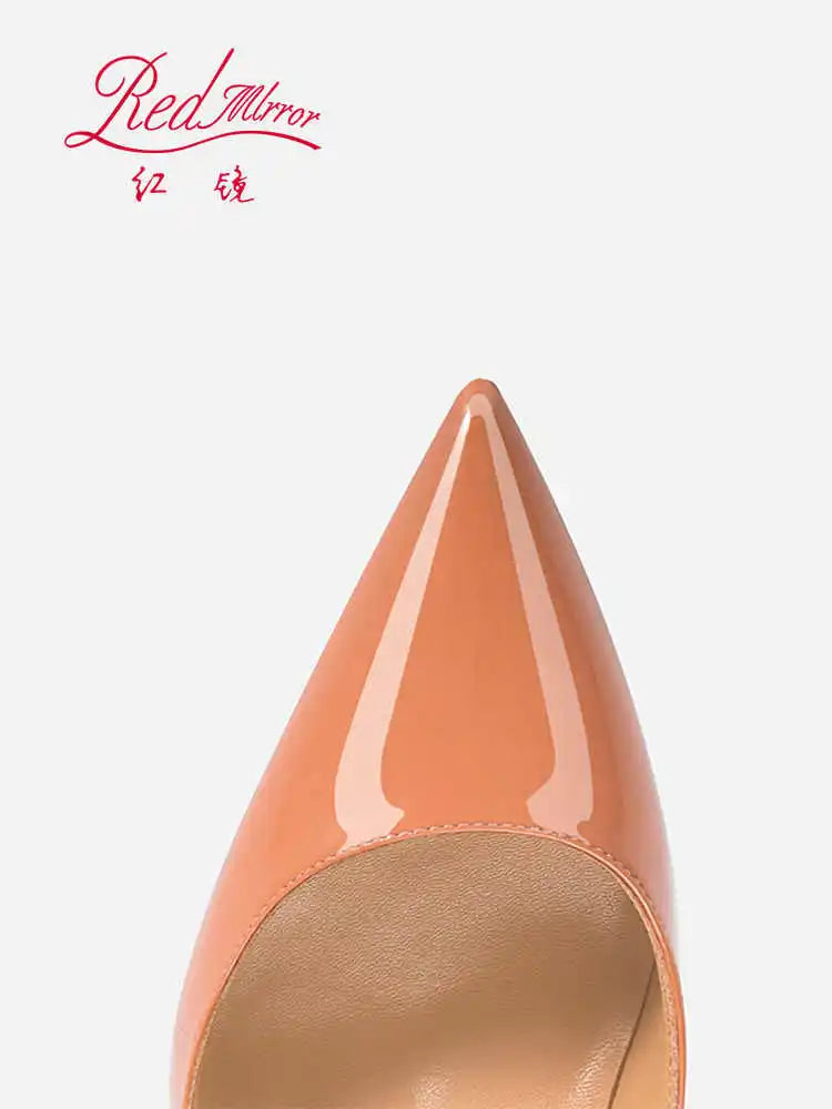Tacchi da donna Colore nudo Tacco alto elegante da donna Scarpe nere di lusso donna 2025 Fondo rosso lucido Punta a punta Party Ladies Women platinumshop