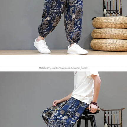 Nuovi pantaloni jogger da uomo in cotone primaverile, pantaloni oversize alla moda, hip hop con graffiti floreali, vita elastica, pantaloni harem, streetwear maschile