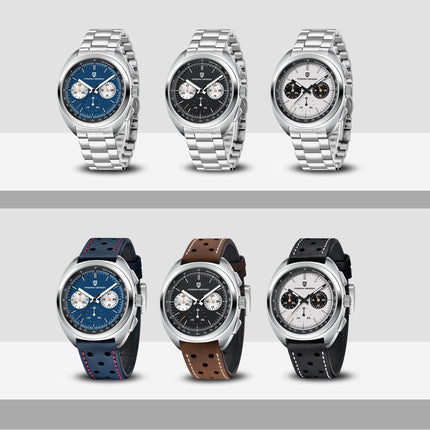 PAGANI DESIGN Orologi da uomo Retro Panda Quadrante Orologio al quarzo da uomo Giappone VK63 Cronografo Vetro zaffiro Orologio da polso da uomo 2024 Nuovo