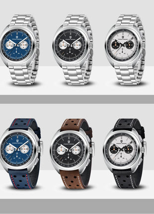 PAGANI DESIGN 2025 Nuovo Panda Dial Orologi da uomo Orologio al quarzo di lusso per uomo Giappone VK63 Cronografo sportivo Orologio da polso in vetro zaffiro