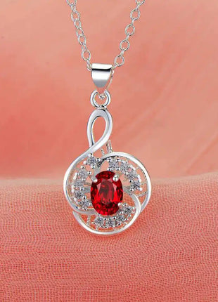 Collana con Ciondolo in Argento Sterling 925 con Zirconi per Donne, Gioielli di Alta Qualità per Matrimoni e Fidanzamenti, Regali di Moda per Feste PlatiNum