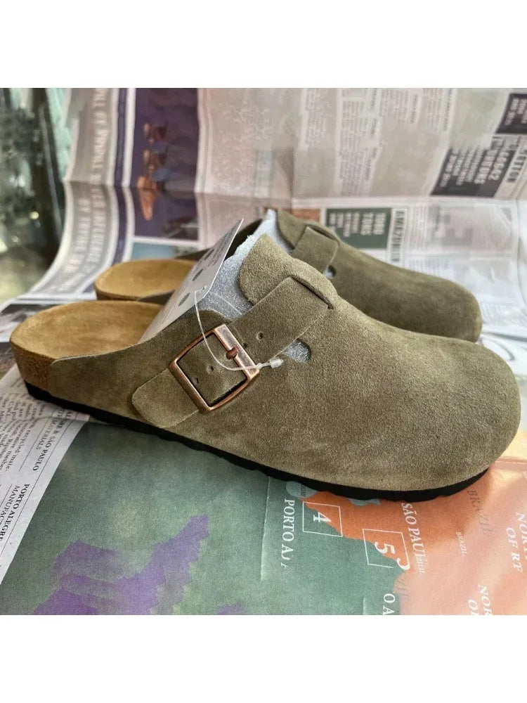 Nuove Sandali Boston Unisex in Pelle alla Moda con Suola Morbida
