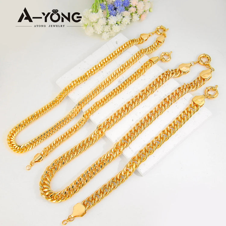 Set di gioielli Hip Hop di lusso placcato oro 21k Dubai Fashoin Collana a catena cubana Arabo Donna Uomo Punk Evento Gioielli per feste platinumshop