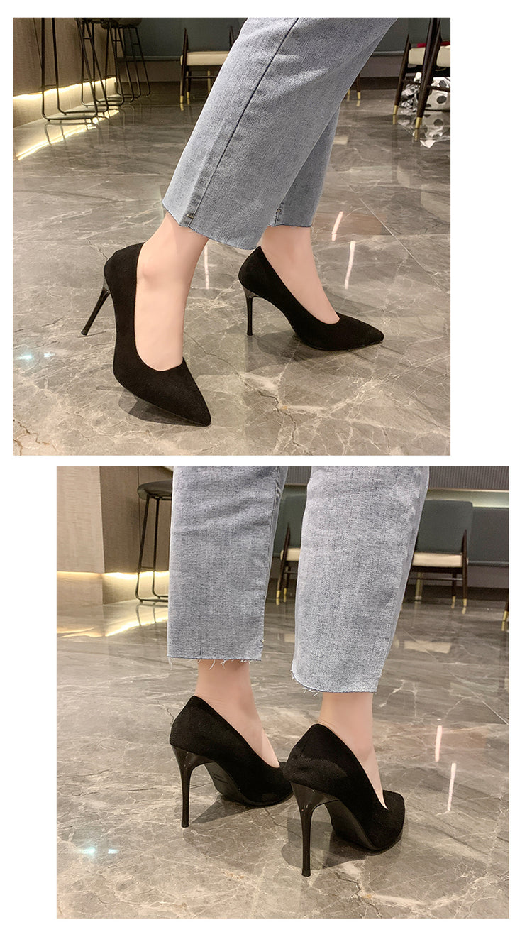 Donne Nuovi Sandali Con Tacco Medio Nero 6-8-10 cm A Punta Tacco Sottile Baotou Banchetto Scarpe Con Tacco Alto Scarpe Da Donna Tacones Mujer