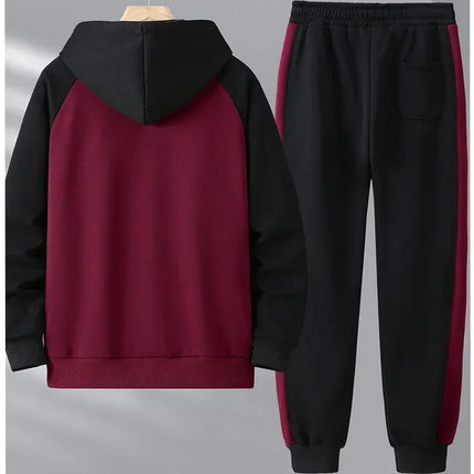 Big size thick hoodie set for men autumn winter casual plus size cardigan jacket hooded two-piece set 170kg 11xl suits for men