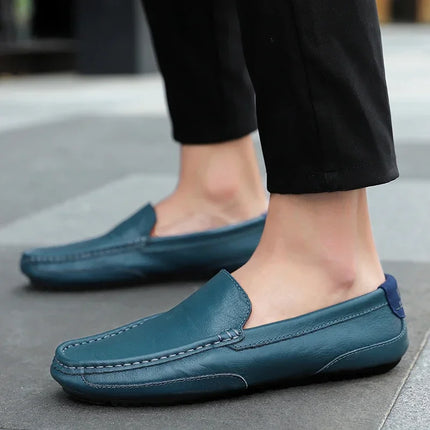 Mocassini in Pelle Traspirante, Scarpe Casual da Uomo, Slip-on Formali Italiane, Chaussure Homme